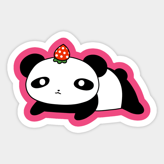 Strawberry Panda Sticker by saradaboru